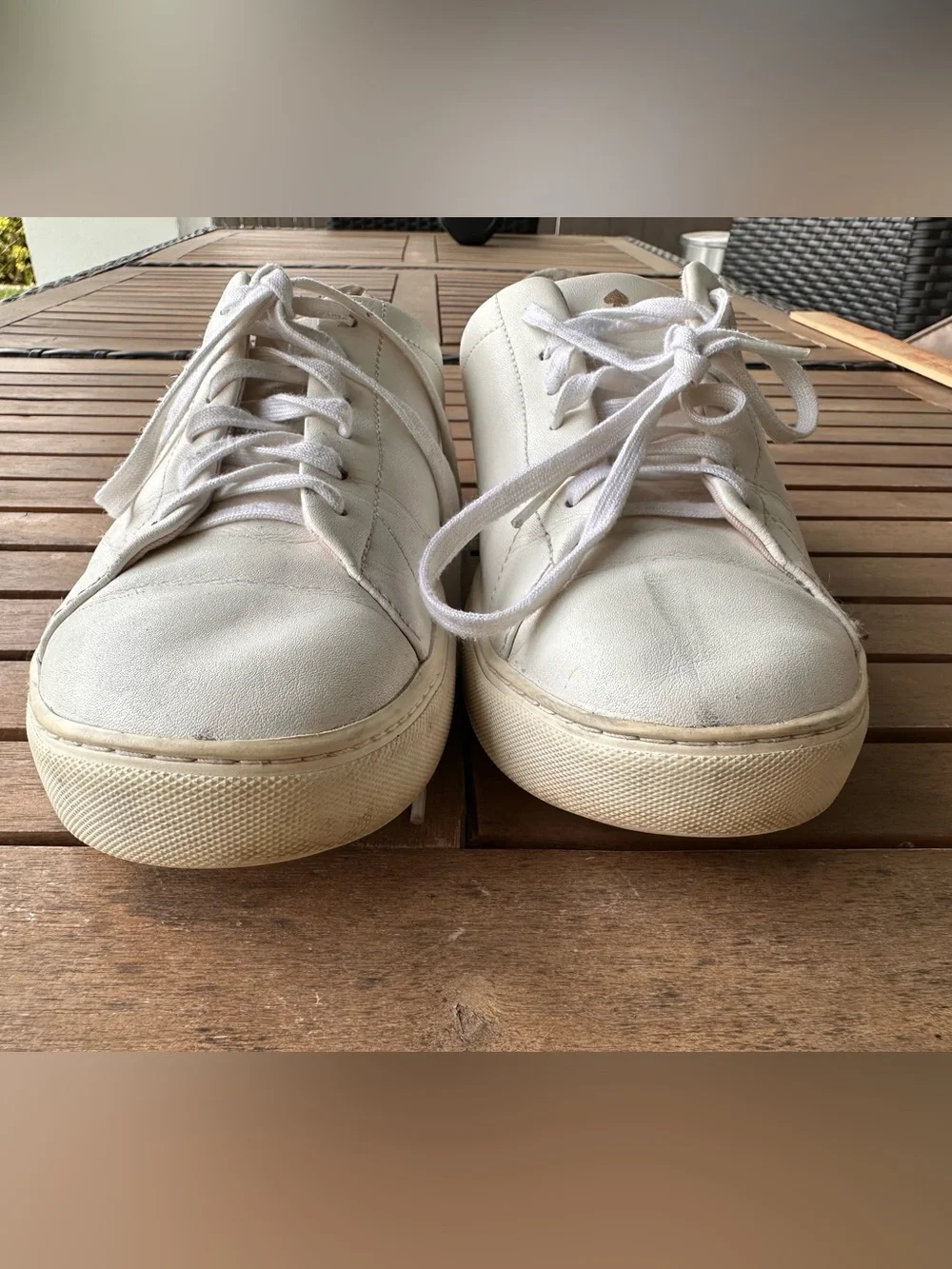 kate spade White Low-Top Leather Sneakers